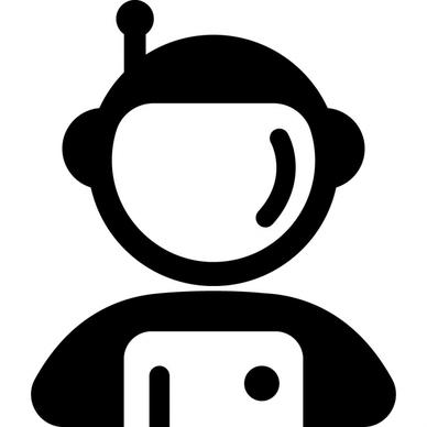 user astronaut sign icon flat contrast black white sketch