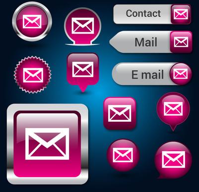 user interface buttons design with email background