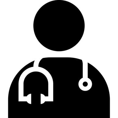 user md sign icon male doctor sketch flat silhouette