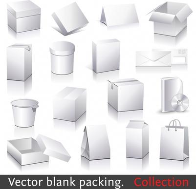 packing design elements blank grey 3d objects sketch