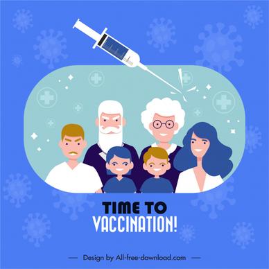 vaccination banner template community injection needle sketch