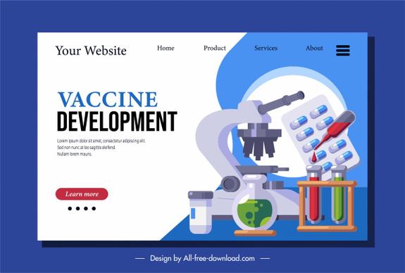 vaccination webpage template medical equipment tool sketch