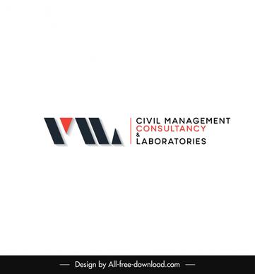  val civil management consultancy and laboratories logo design modern flat texts geometric design