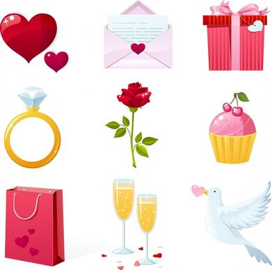 valentine39s day greeting cards vector elements beautifully