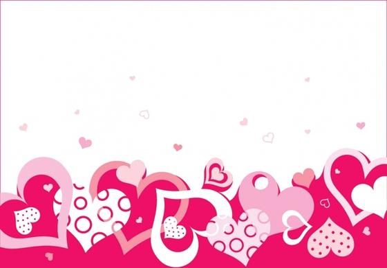 valentines background flat hearts motion bright red white