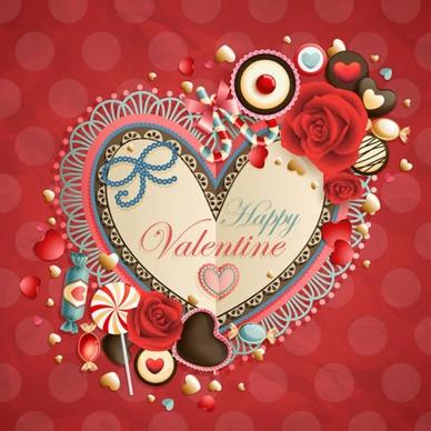 valentine39s day heartshaped tag bow roses vector