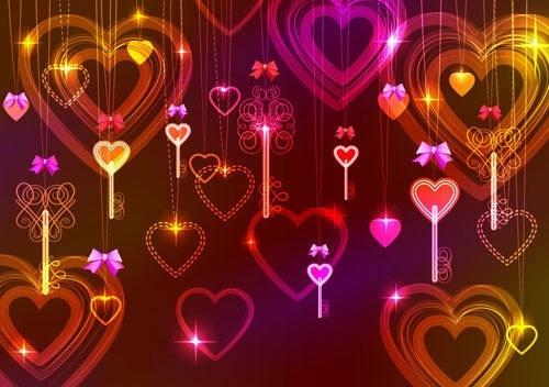 valentine39s day heartshaped vector colorful light