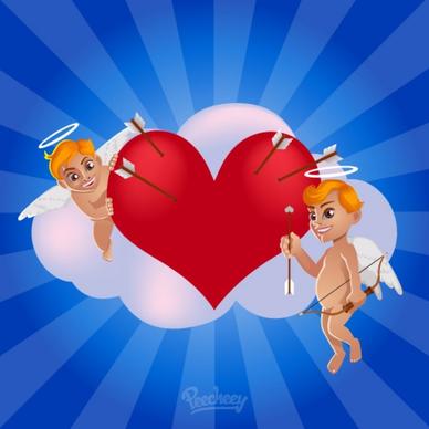 valentine angels illustration