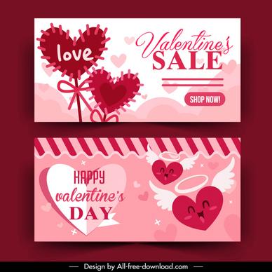 valentine banner templates cute loves symbols decor 