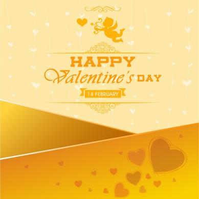 valentine banner yellow decor heart angel icons
