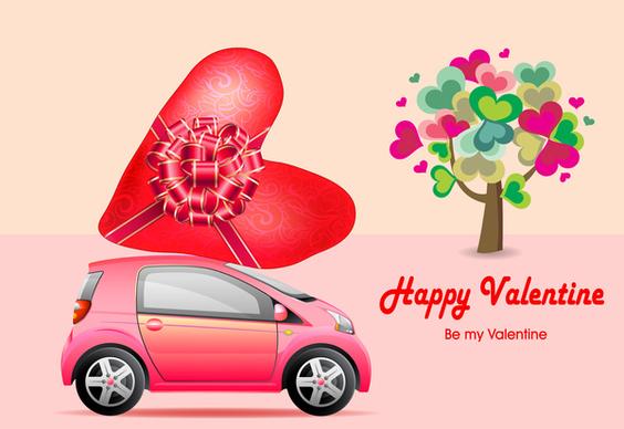 valentine card design with cute hearts