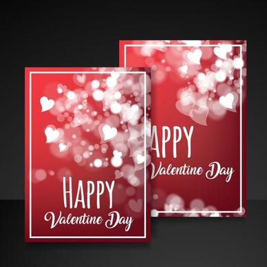 valentine card template bokeh hearts decor