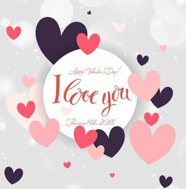 valentine card template floating hearts decoration