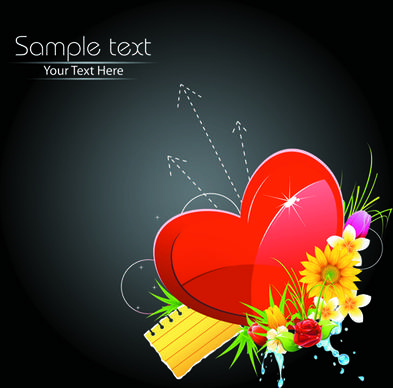 valentine day creative background vector set