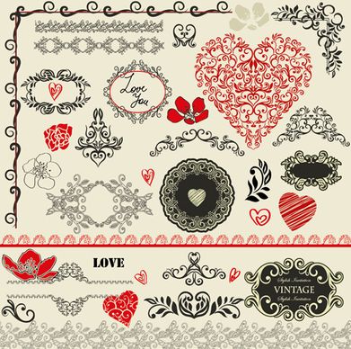 valentine day decorative frames and borders vector