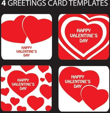 valentine day heartshaped greeting card template vector