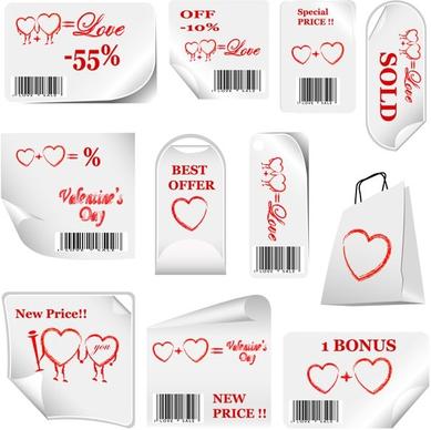 valentine day promotional label vector