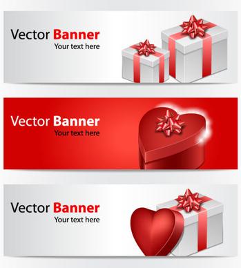 valentine gift box banner vector