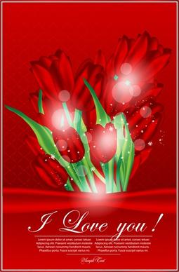 valentine gorgeous tulip flowers vector