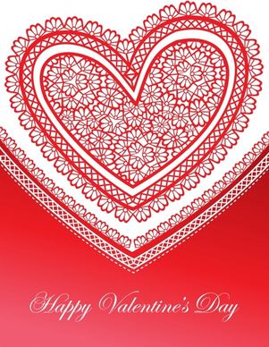 valentine hearts background love lace vector greeting card