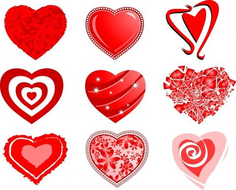 valentine hearts label vector