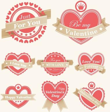 valentine labels vector