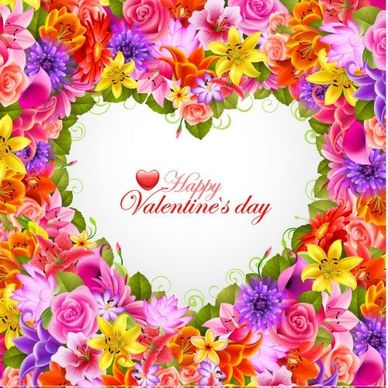 valentine roses flowers background vector