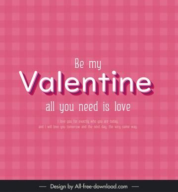 valentine typography poster template elegant checkered pattern quotation letterings sketch