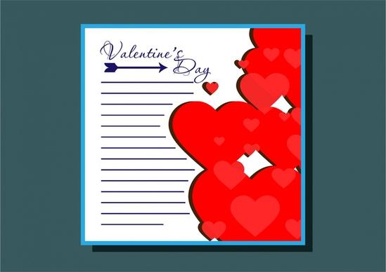 valentines card design with hearts and arrow decoration