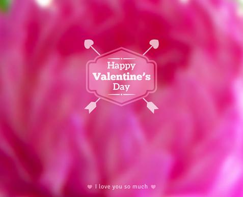 valentines day blurred flower background vector