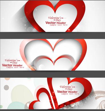 valentines day bright colorful header vector white background