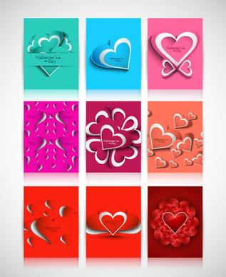 valentines day brochure background template collection presentation colorful design vector illustration
