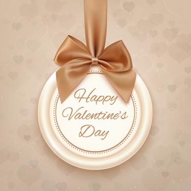 valentines day cards with ornate bow vector