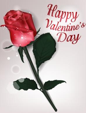 valentines day rose cards design vector