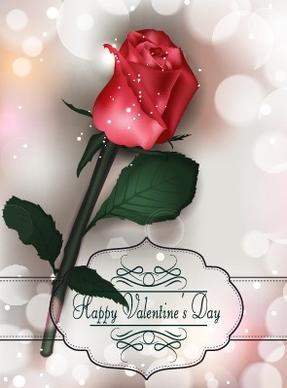 valentines day rose cards design vector