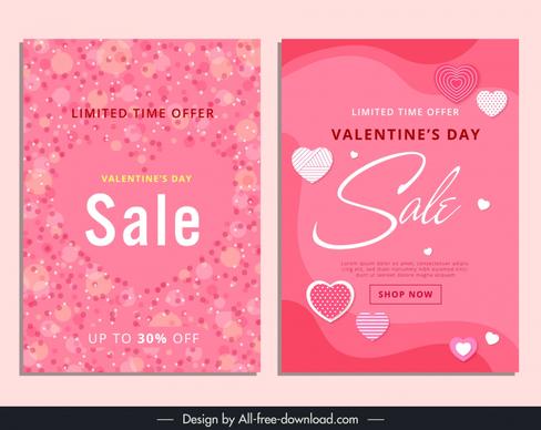 valentines day sale banner template elegant heart shapes layout