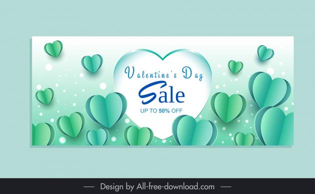 valentines day sale poster template dynamic 3d hearts decor