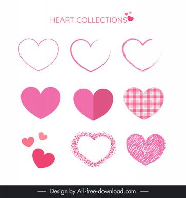 valentines design elements pink heart collections
