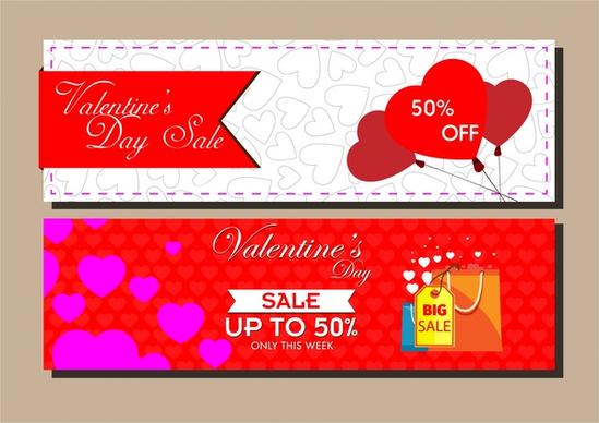 valentines seasonal sales leaflet templates with hearts background
