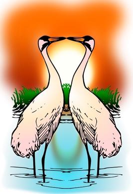 Valessiobrito Two Love Whooping Crane clip art