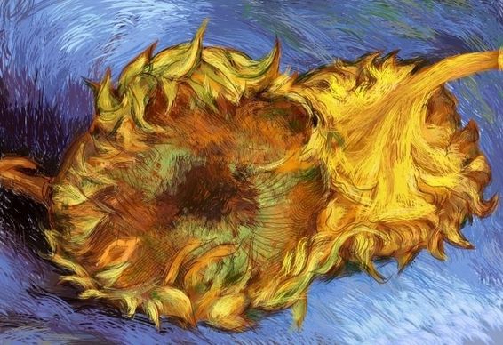 van gogh sunflowers vector
