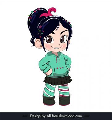 vanellope character icon cute cartoon character sketch