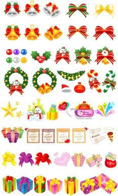 variety christmas gift cartoon vector elements and