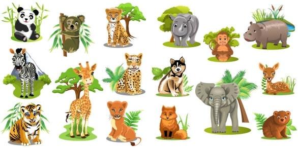 variety of animals vector