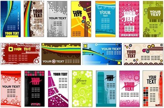 variety of background card template vector