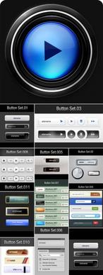 variety of button icons psd layered