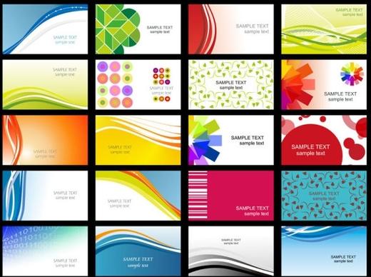 variety of dynamic flow line of business card templates 02 vector