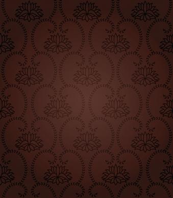 lotus pattern classical repeating decor dark brown design