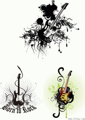 variety of music theme vector background shading