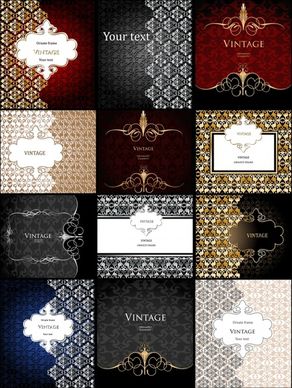 luxury cards templates colored vintage decor